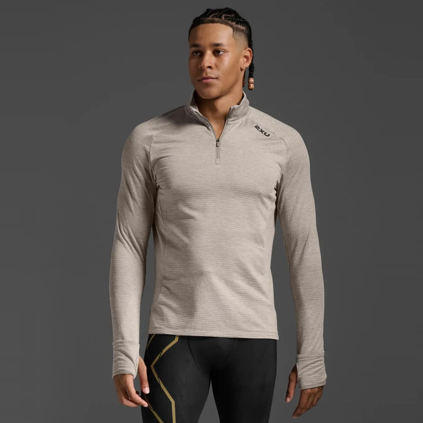 2XU Ignition 1/4 Zip Fleece | Carbon / Black Reflective | Mens