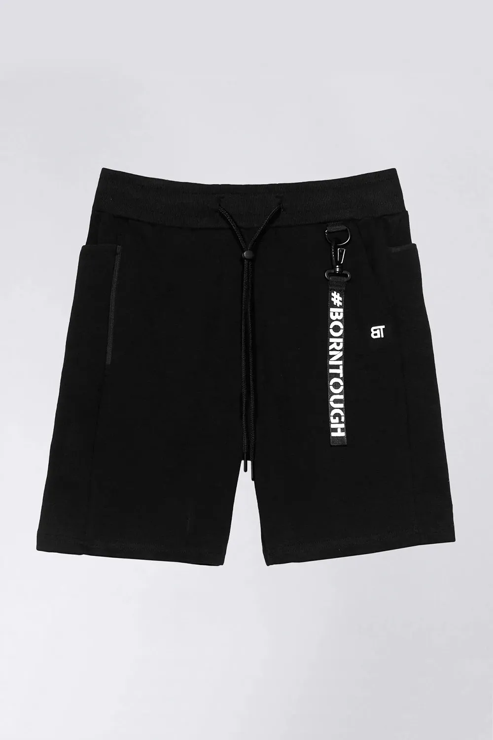 3000 . Viscose Regular-Fit Shorts - Black