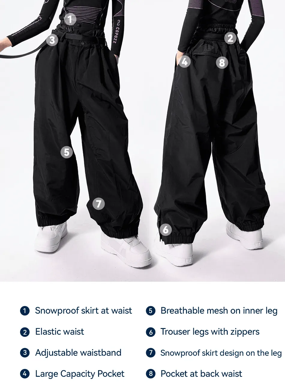 3L Water & Windproof Trendy Men's Oversized Ski Pants