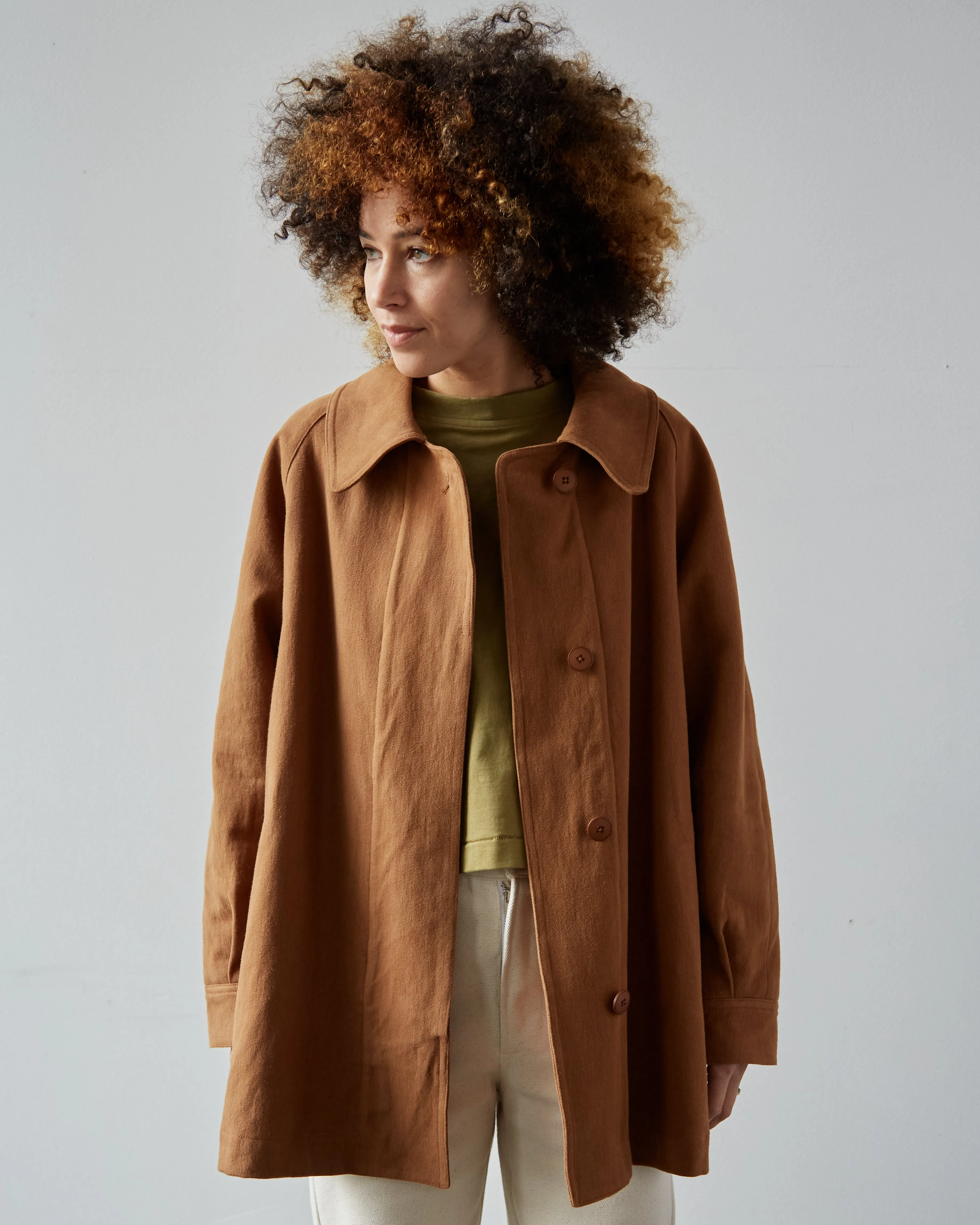 7115 Layered Short Coat, Cinnamon