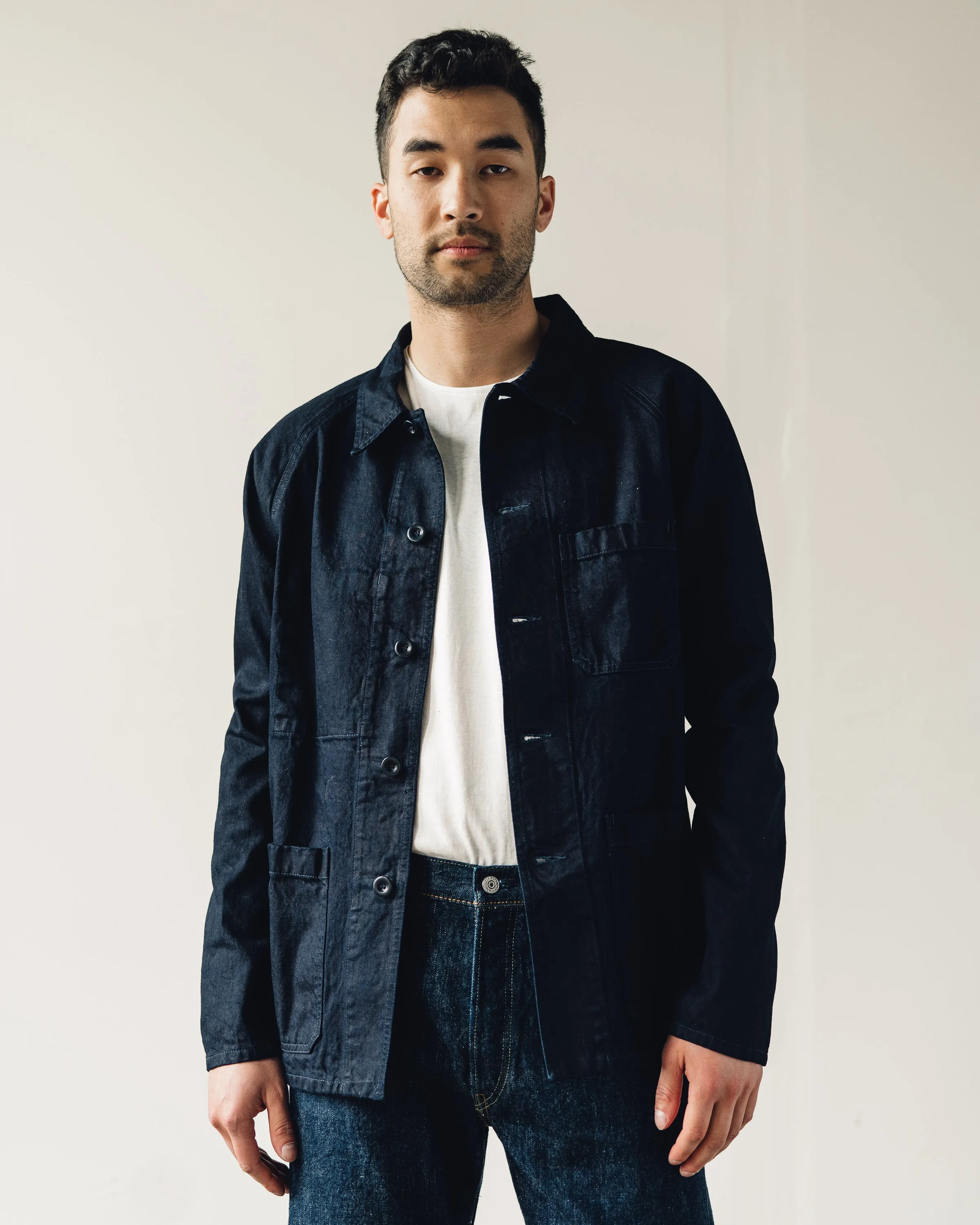 Arpenteur Raglan Denim Jacket, Black Indigo