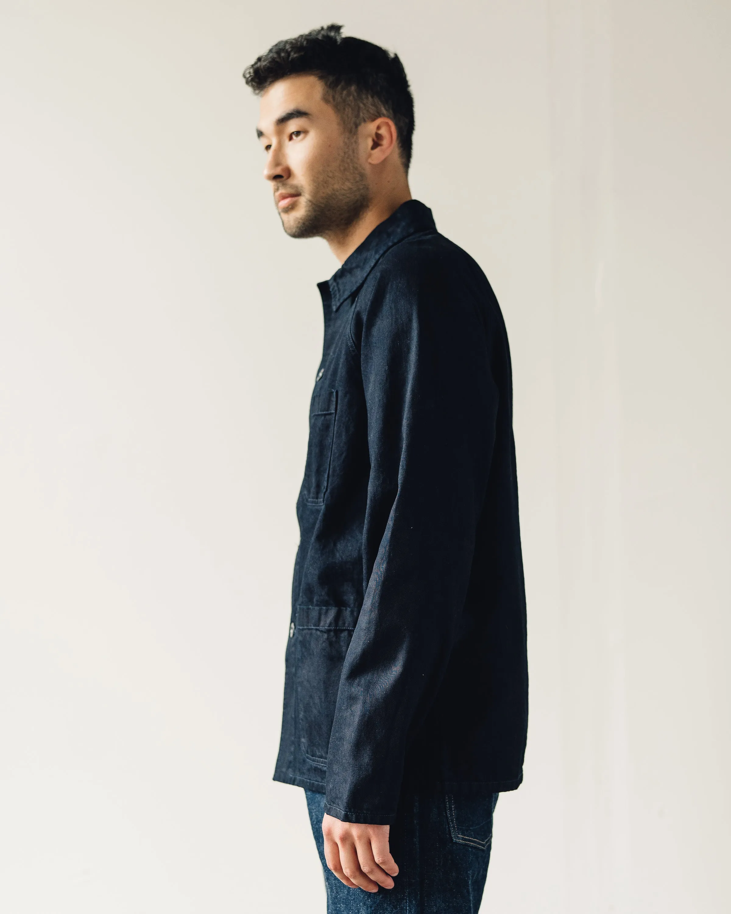 Arpenteur Raglan Denim Jacket, Black Indigo