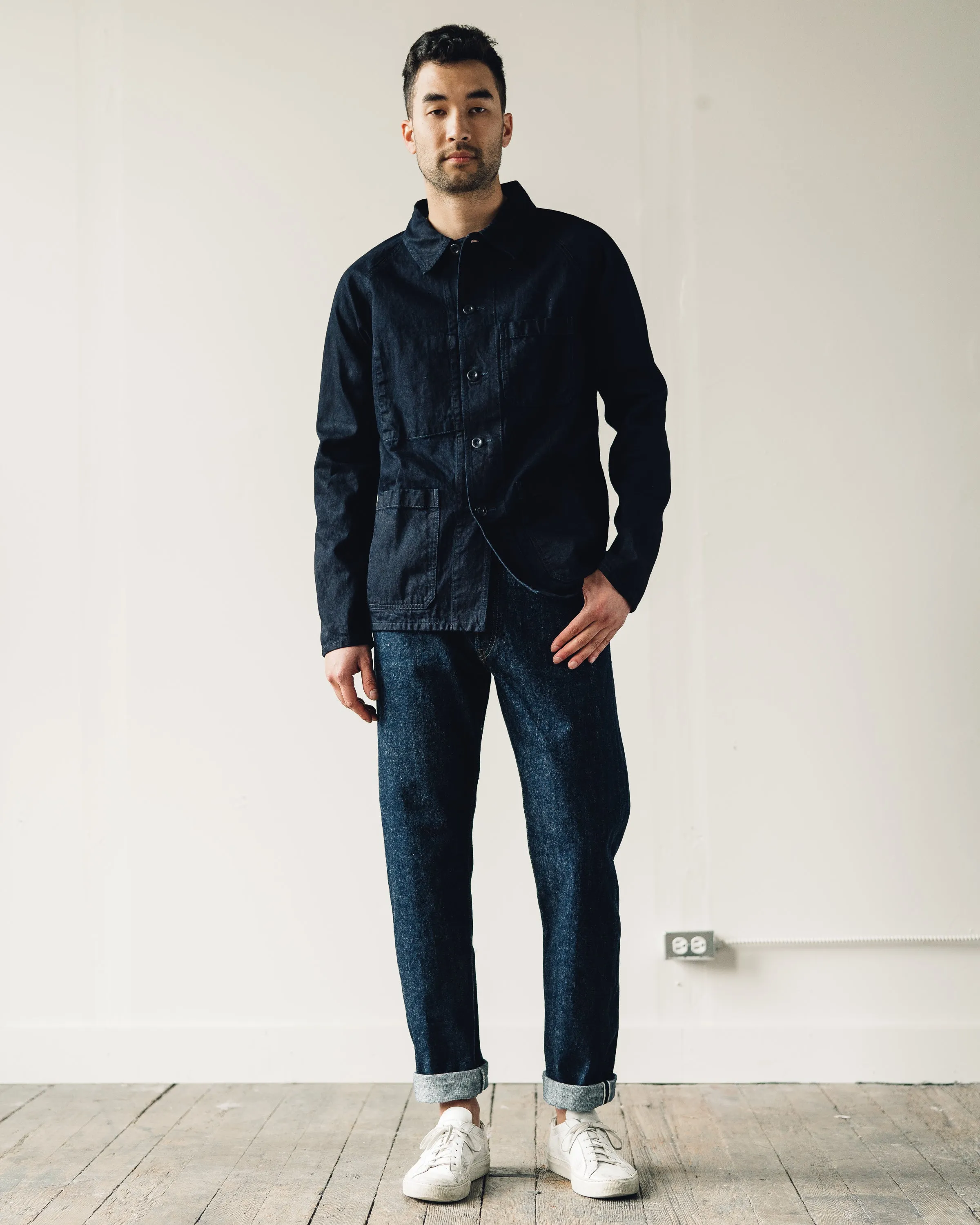 Arpenteur Raglan Denim Jacket, Black Indigo