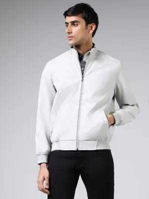 Ascot White Relaxed-Fit High-Top Zipper Jacket