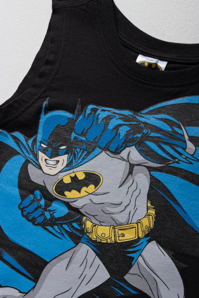 Batman 2 Pack Sleeveless T-Shirts Black & Yellow