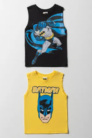 Batman 2 Pack Sleeveless T-Shirts Black & Yellow