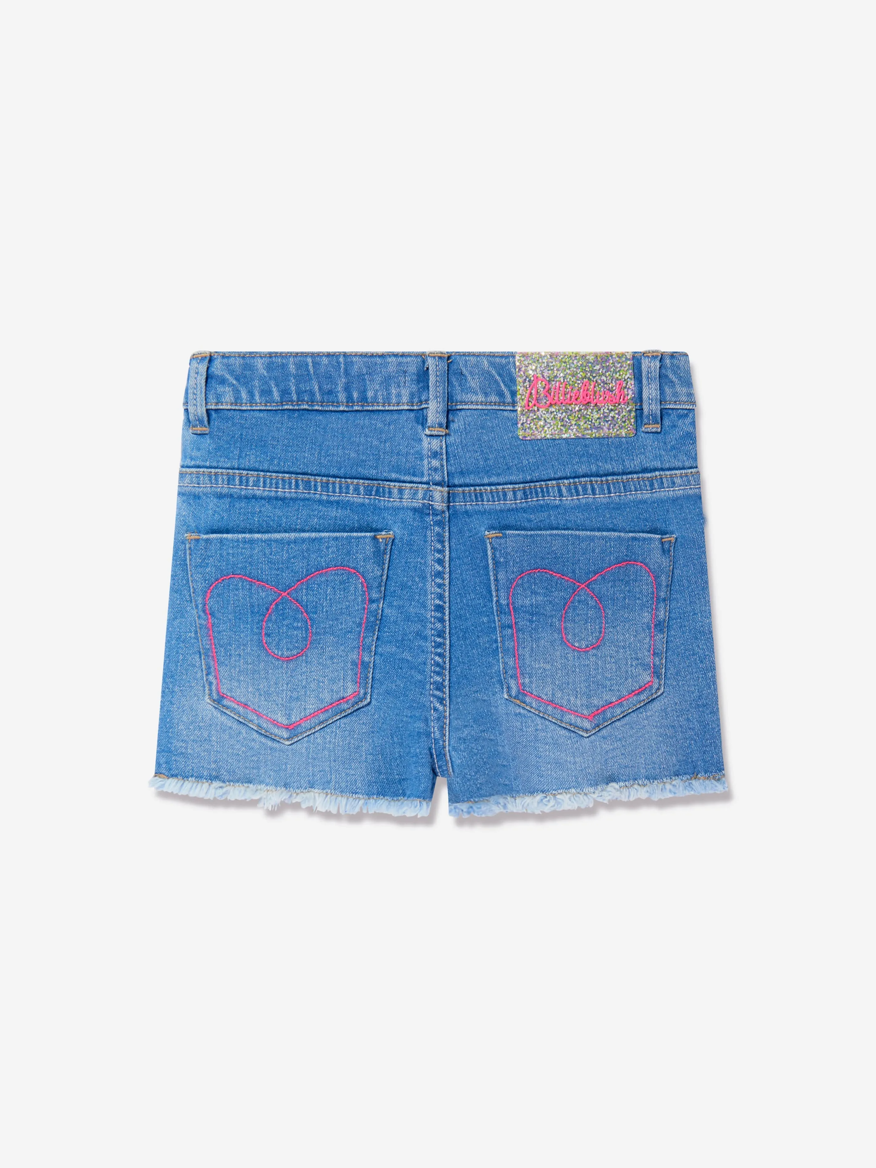 Billieblush Girls Butterfly Dream Denim Shorts in Blue