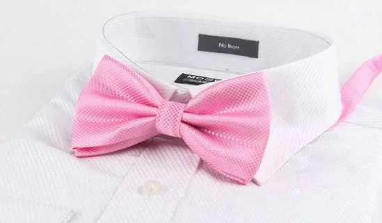 Blush Pink [Diamond Shape Print] - Bow Tie and Pocket Square Matching Set