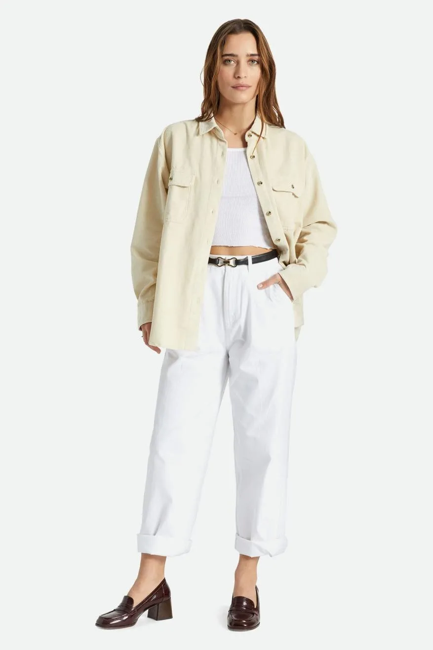 Bowery Boyfriend Corduroy L/S Overshirt - Whitecap