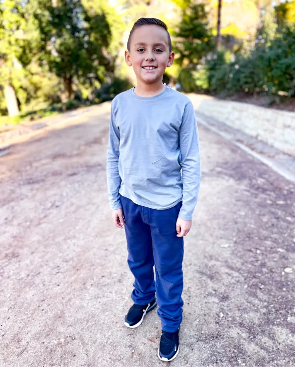 Boys Soft Cotton Jersey Long Sleeve Tee | Midnight