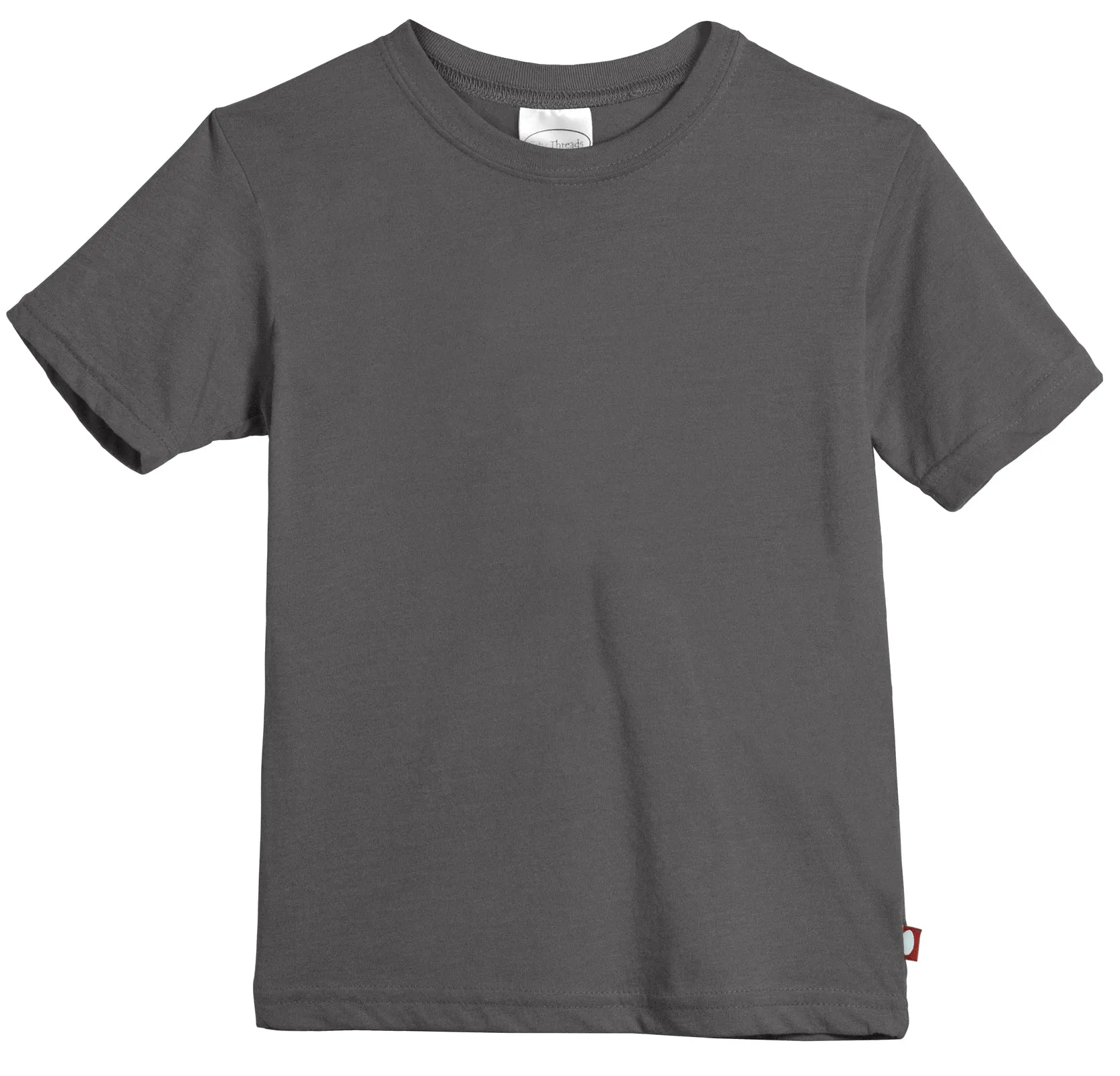 Boys Soft Cotton Jersey Short Sleeve Crew Tee | Charcoal