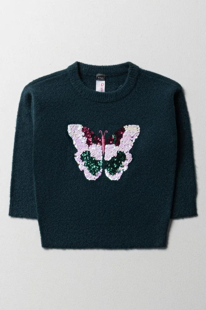 Butterfly Crew Neck Jersey Dark Teal