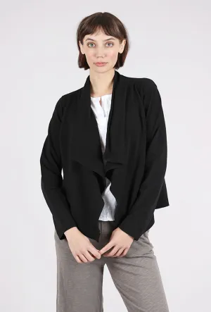 Cascade Front Crop Fleece Jacket, Black