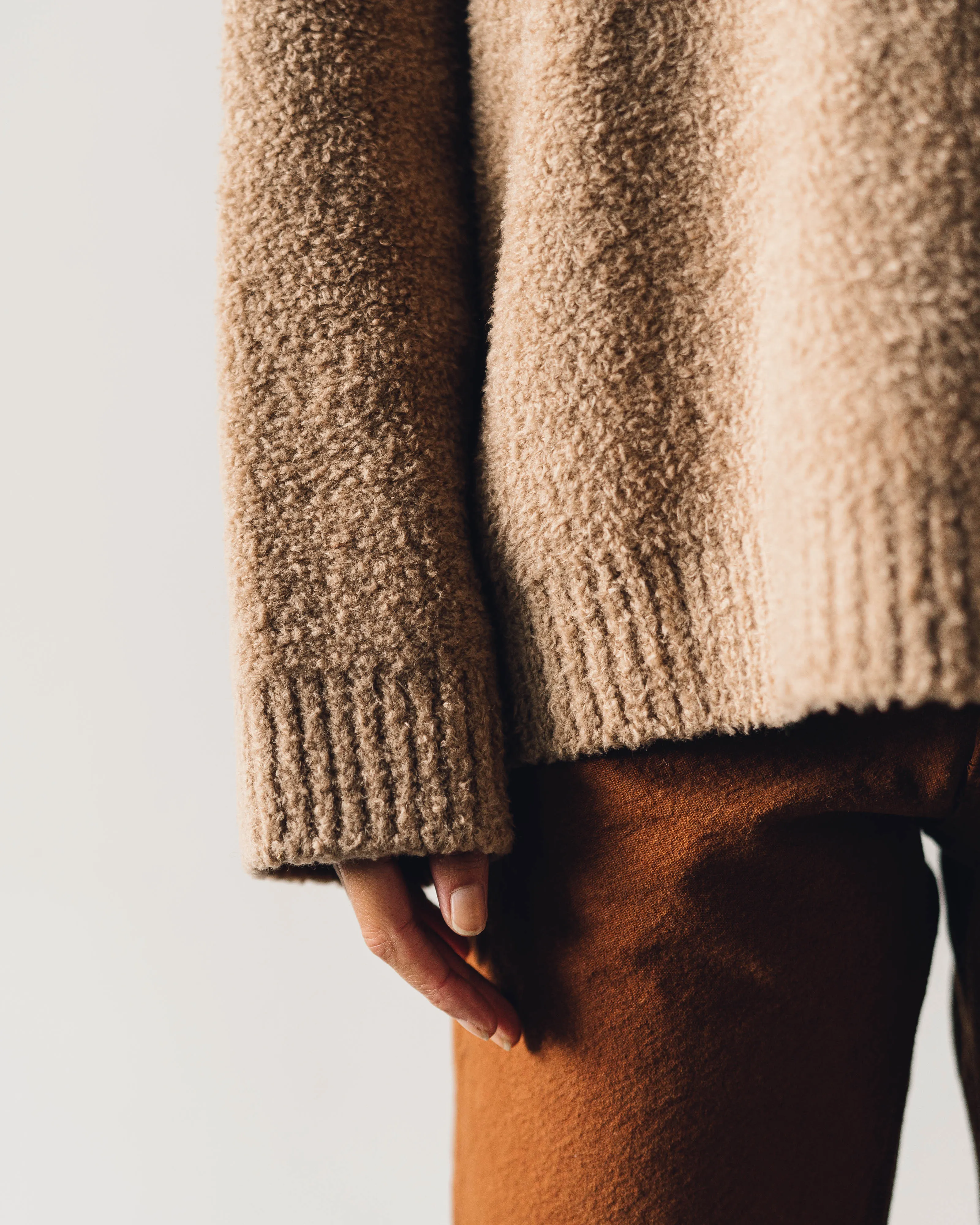 Cordera Shearling Sweater, Camel