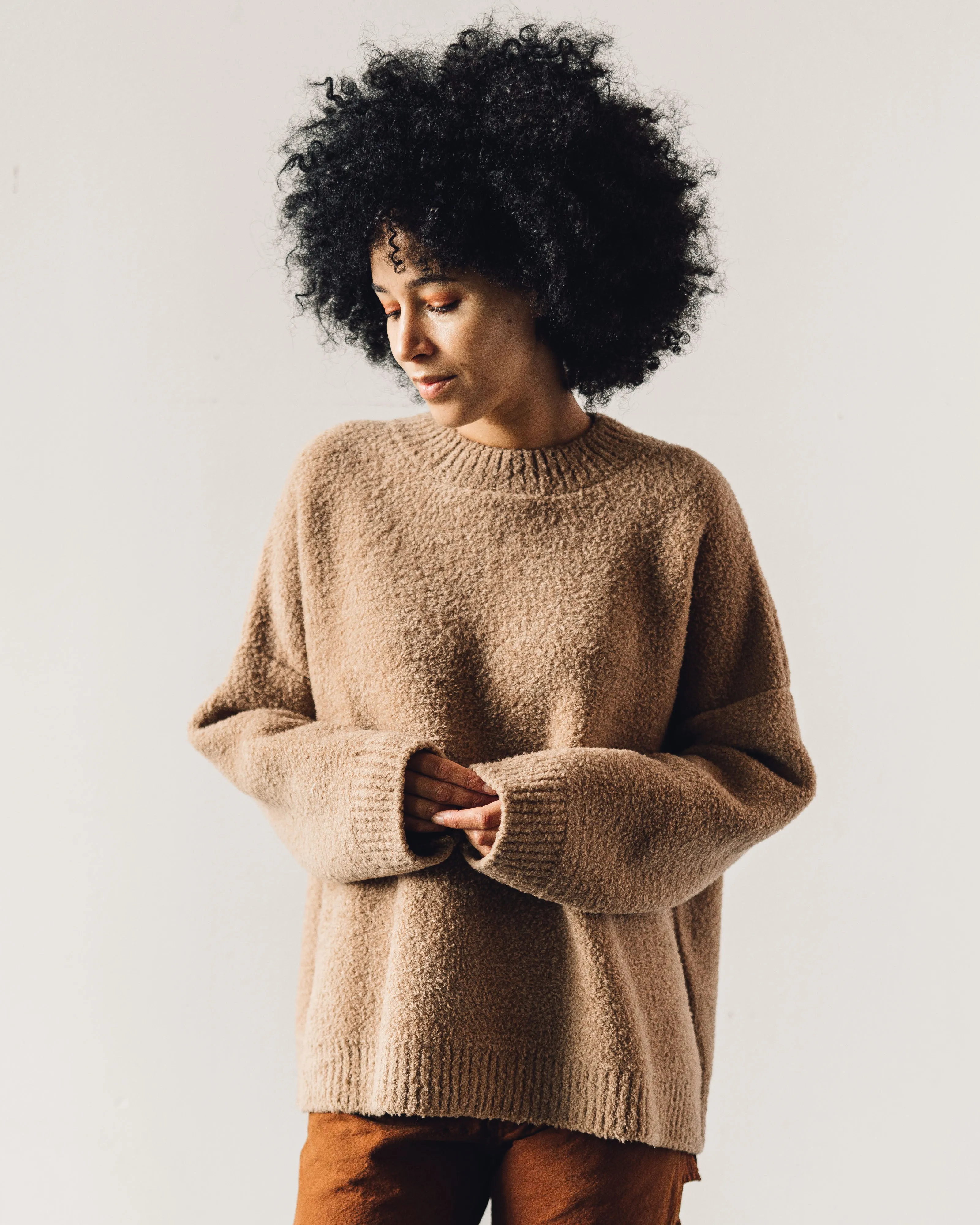 Cordera Shearling Sweater, Camel