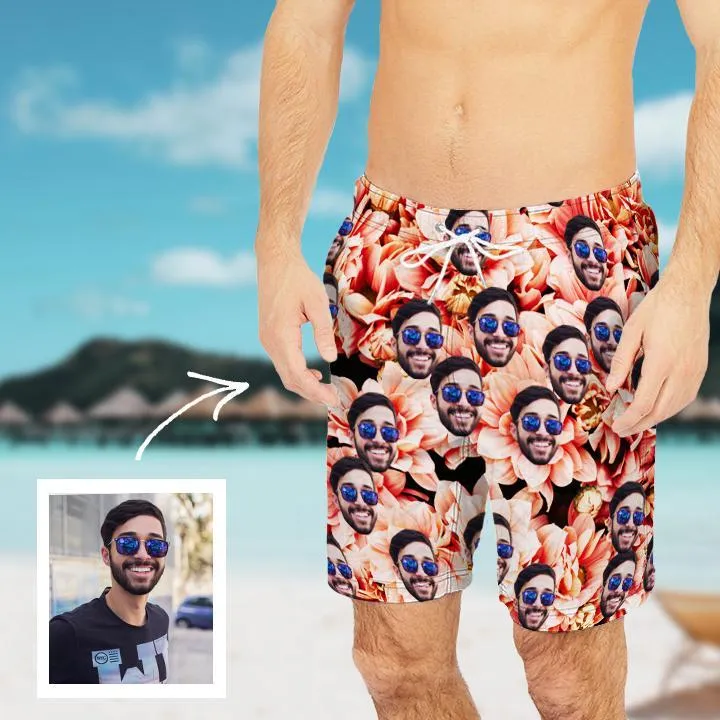 Custom Face Photo Summer Men's Beach Shorts