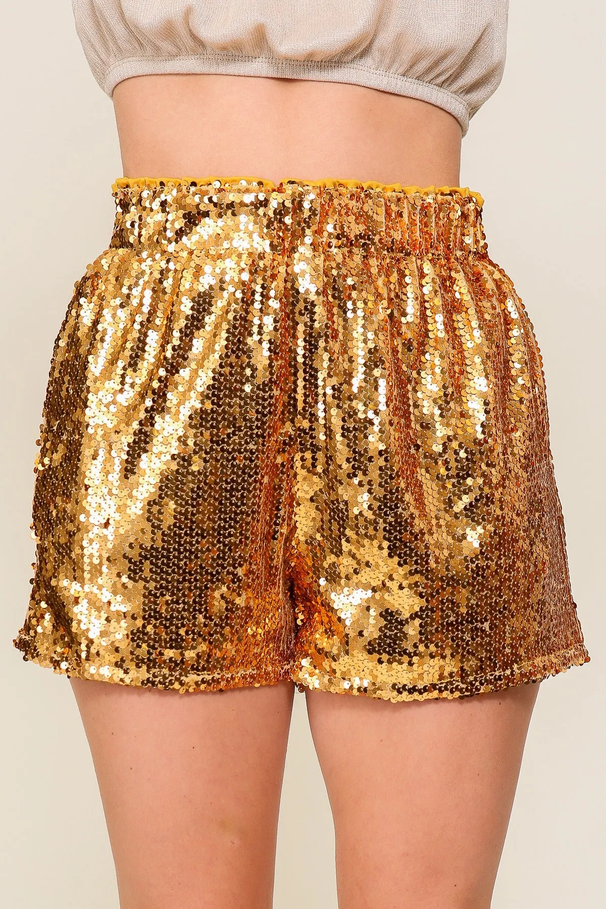 Disco Ball High Waist Sequin Short