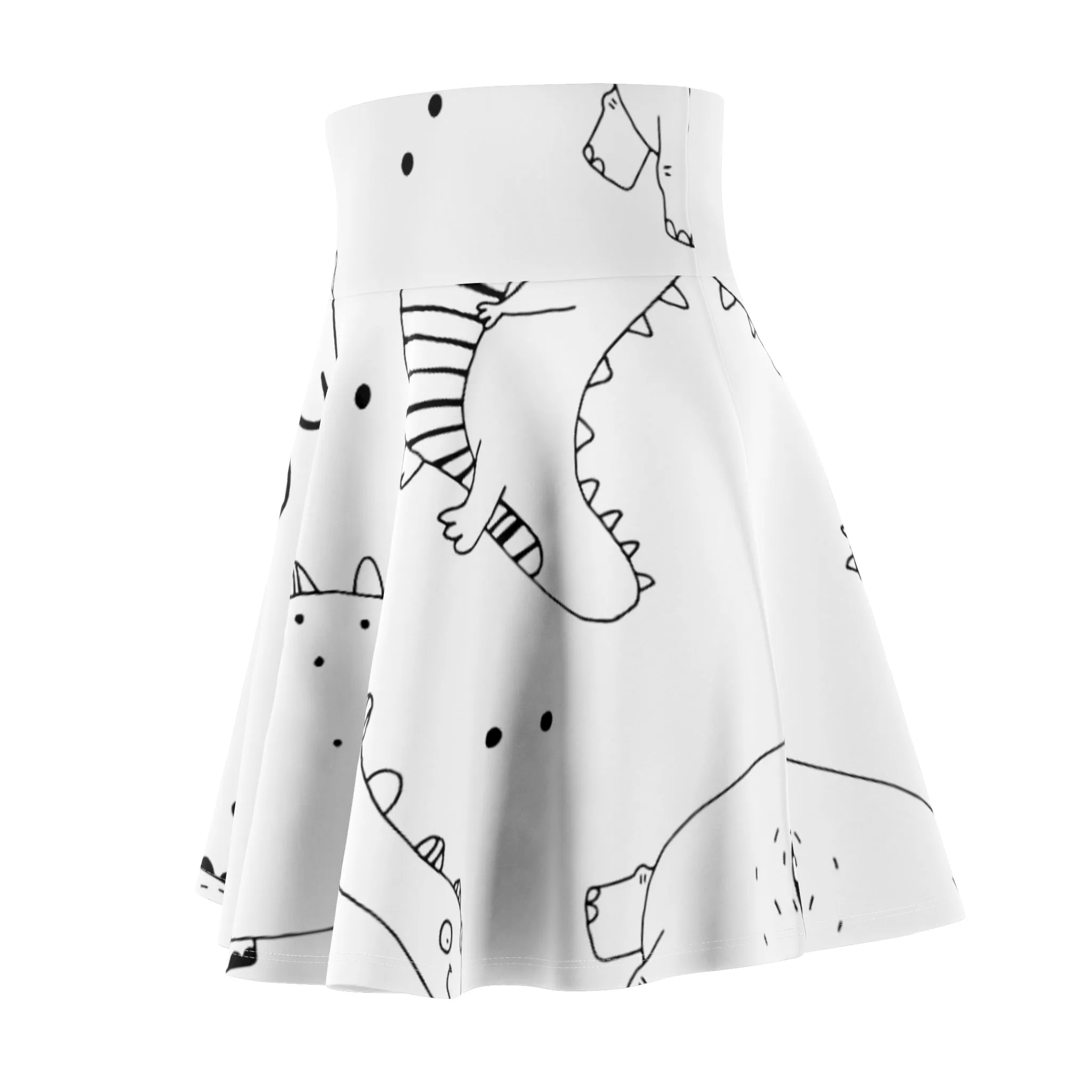 Doodle Dinosours - Inovax Woman's Skater Skirt