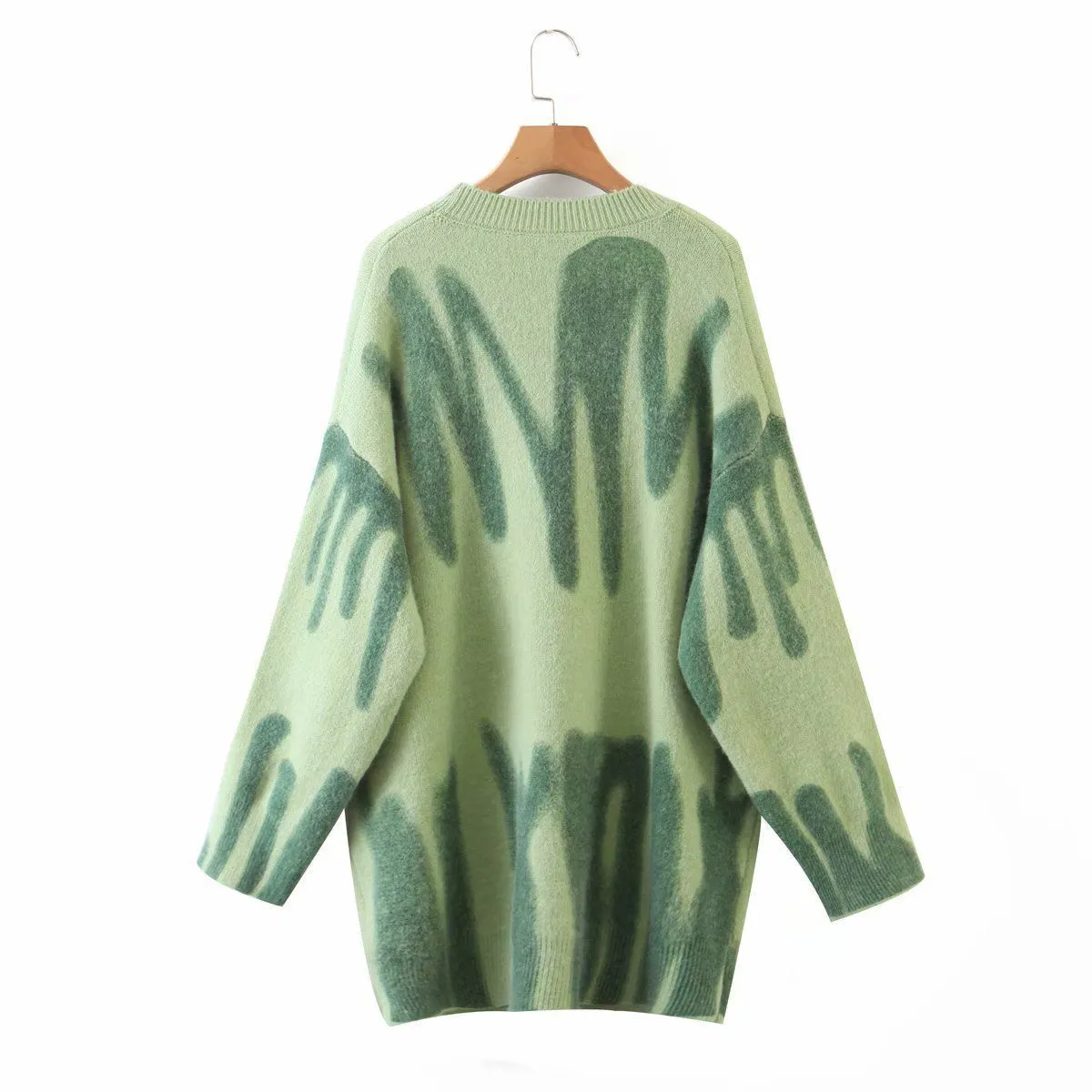 High Street Y Limb Tie Dyed Knitted Oversized Crewneck Sweaters