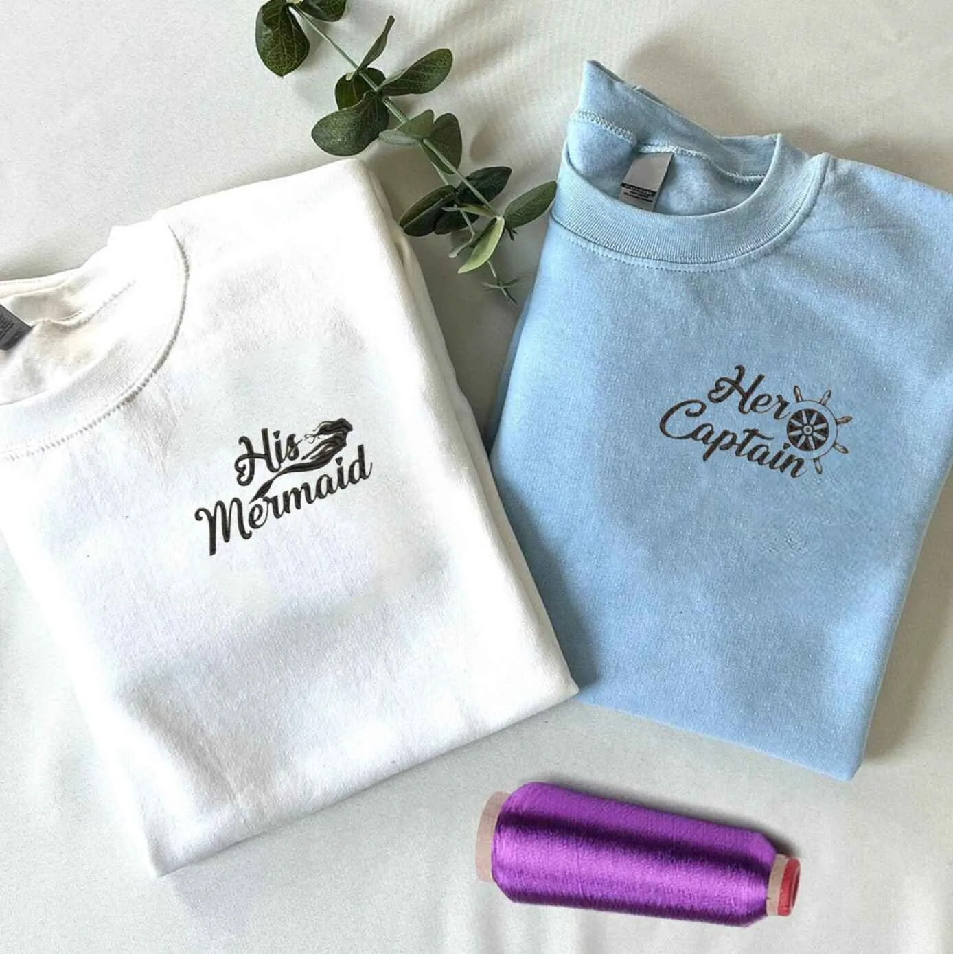 His Mermaid & Her Captain Couple Hoodies – Perfect Custom Gifts for Nautical Lovers