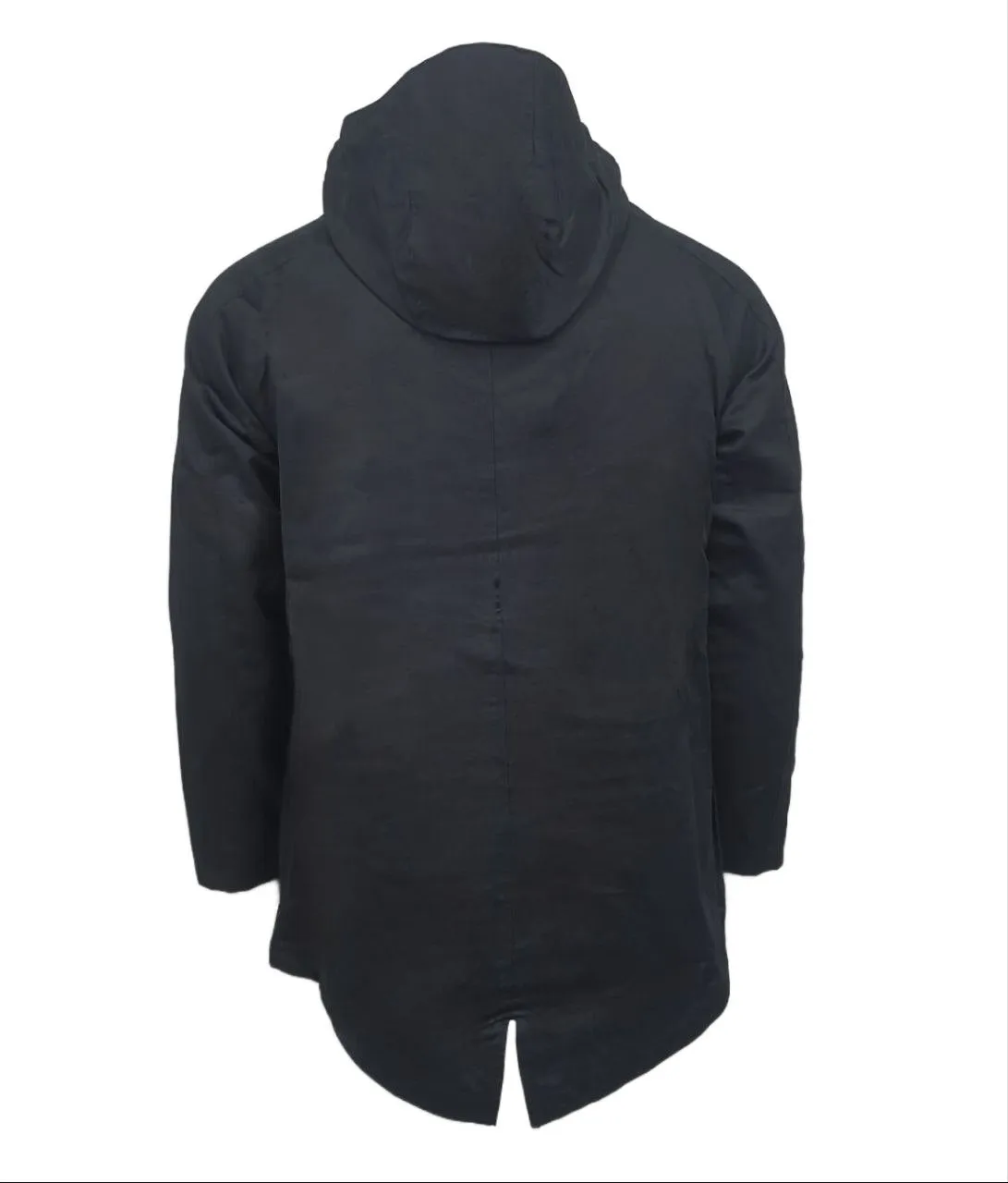 HoodLamb Men's Black Hemp Lined Fishtail Parka 420 MTJ013 NWT