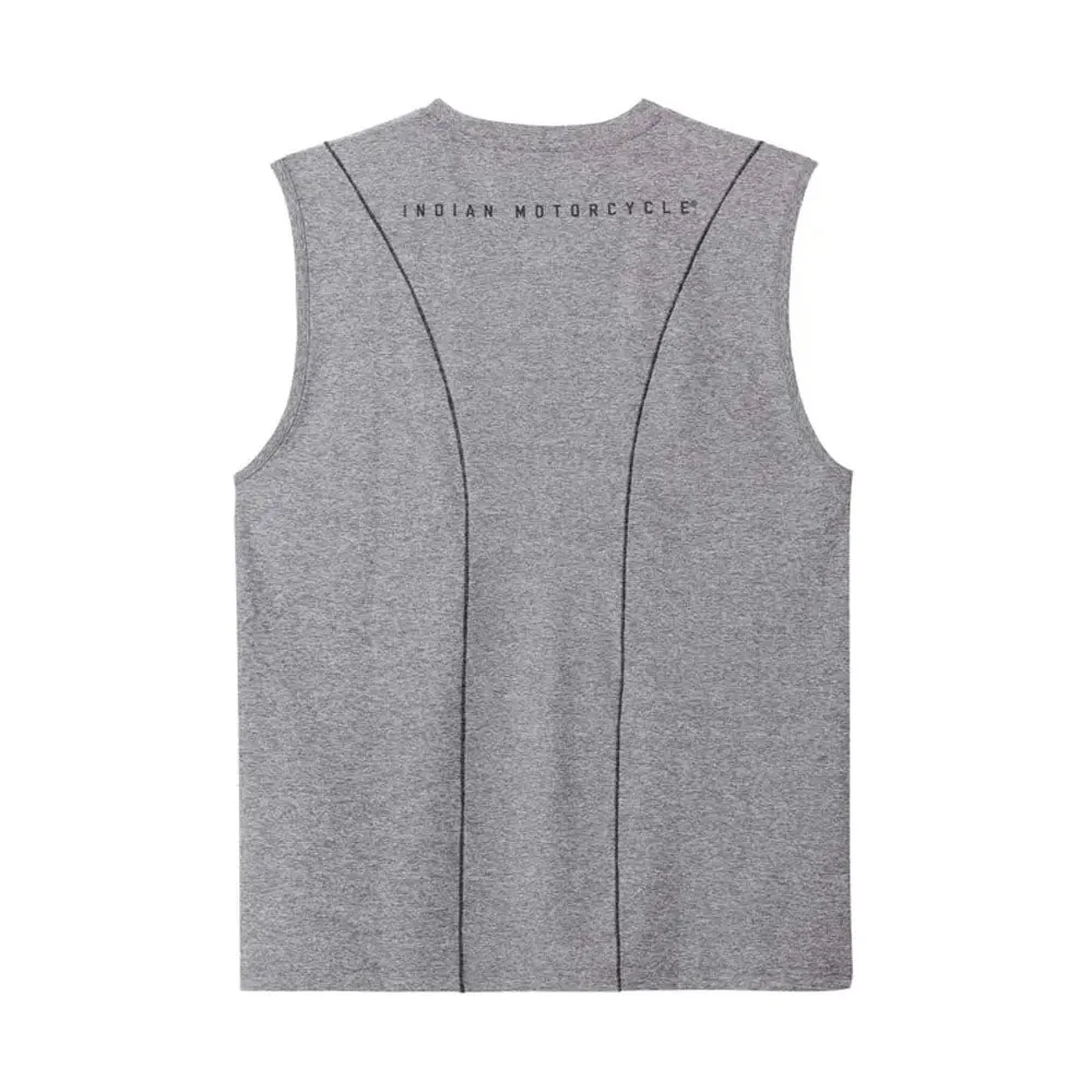 Indian Motorcycle  Polaris Mens Athlete Tank Casual Lightweight Comfortable Summer Grey