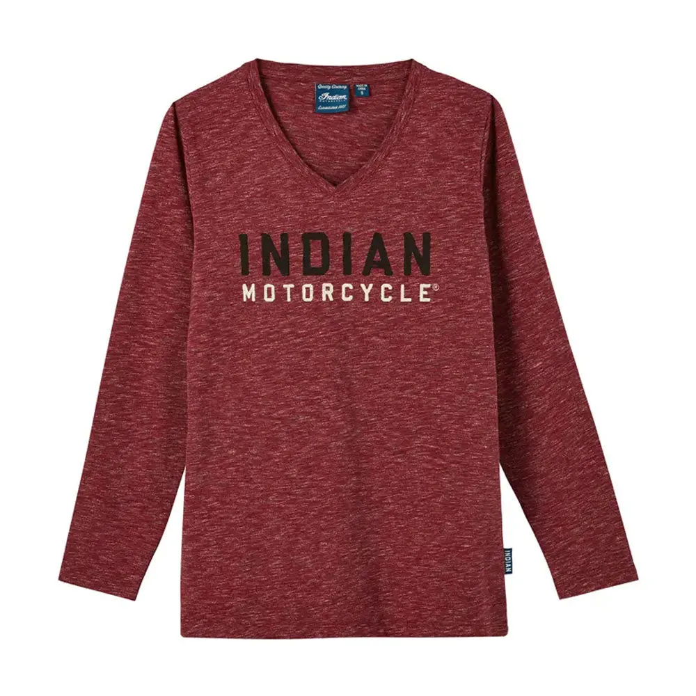 Indian Motorcycle  Womens Watercolor Logo Long Sleeve T-Shirt Tee Comfortable Red