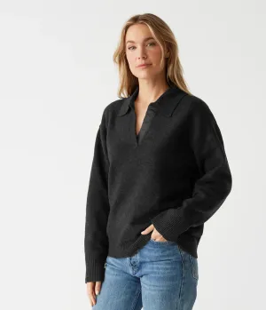 Jonas Johnny Collar Sweater - Black