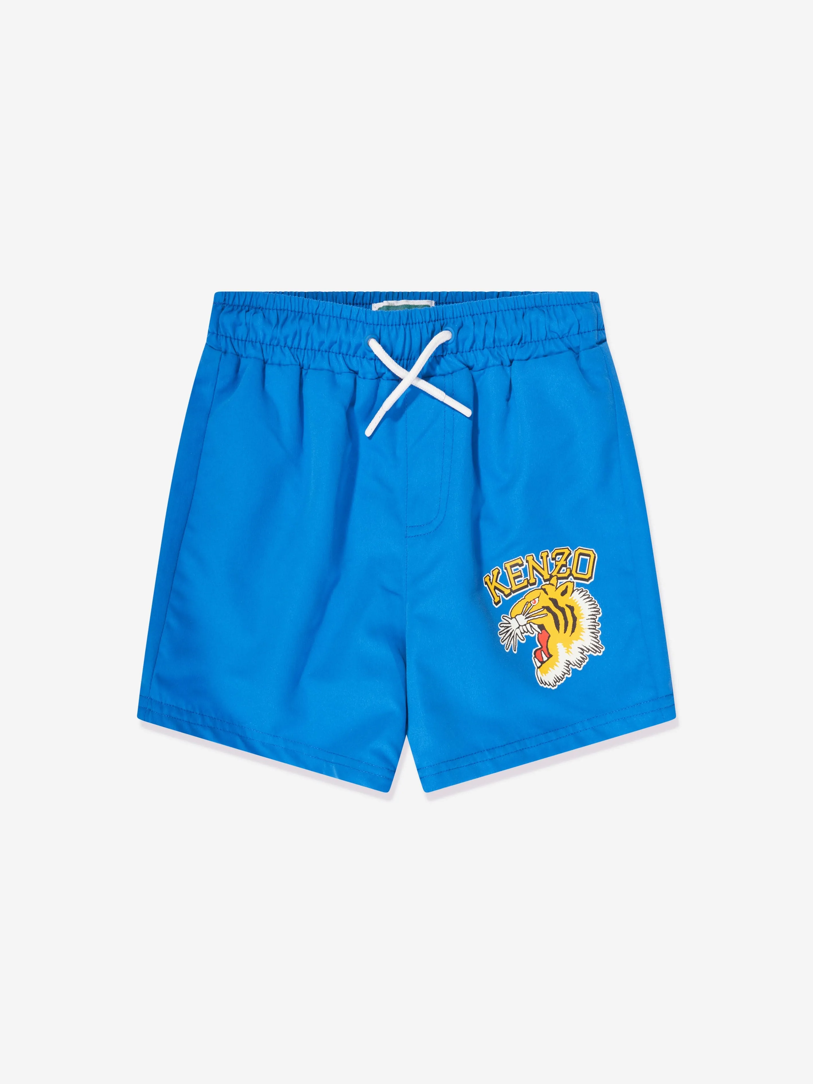 KENZO Boys Tiger Logo Swim Shorts in Blue