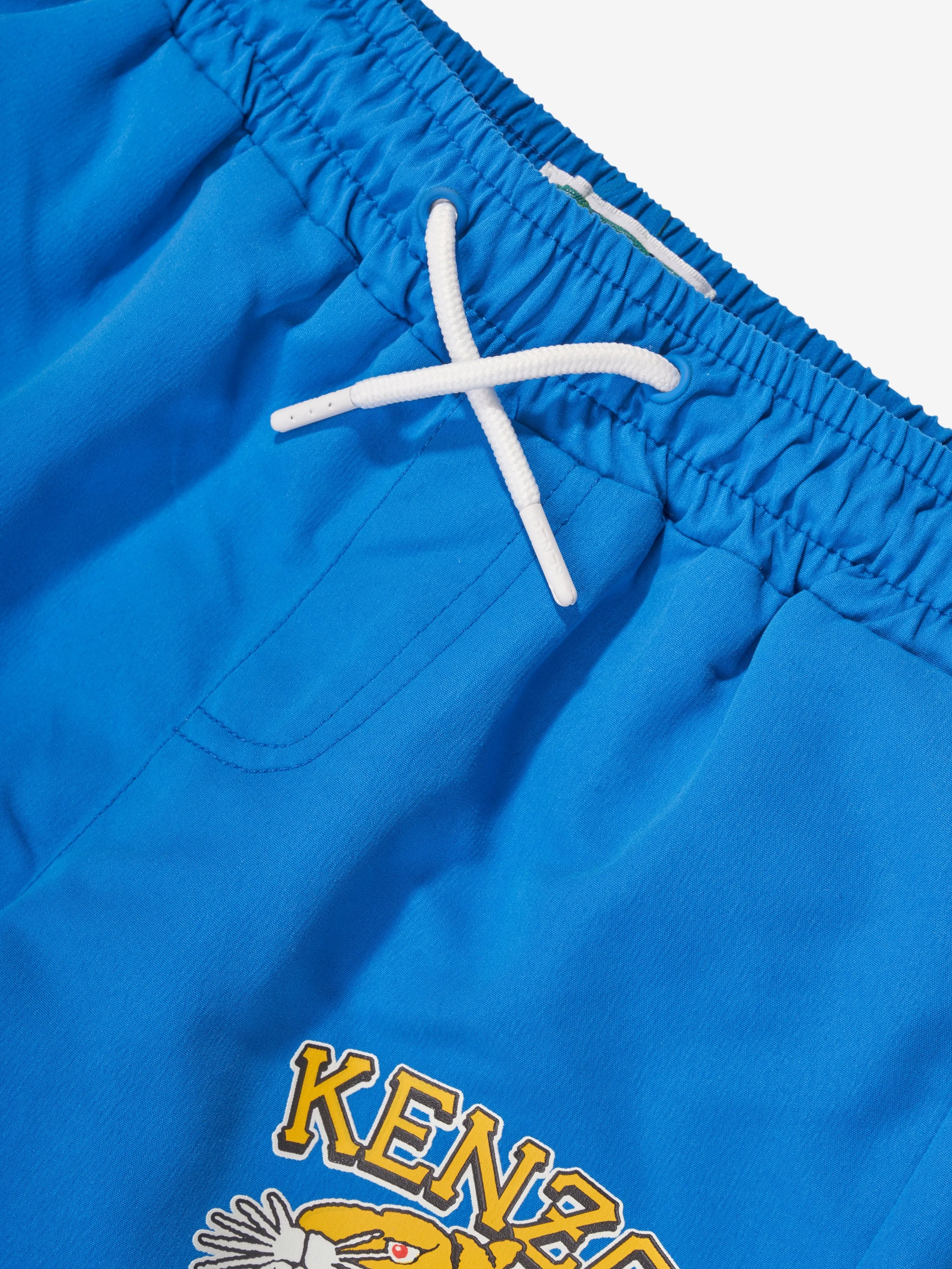 KENZO Boys Tiger Logo Swim Shorts in Blue