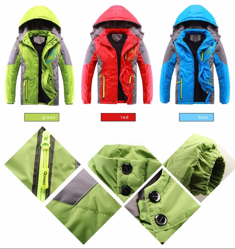 Kids Outerwear Waterproof Cotton-Padded Jackets For Unisex