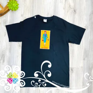 La Dama Embroider Tee - Loteria Shirt