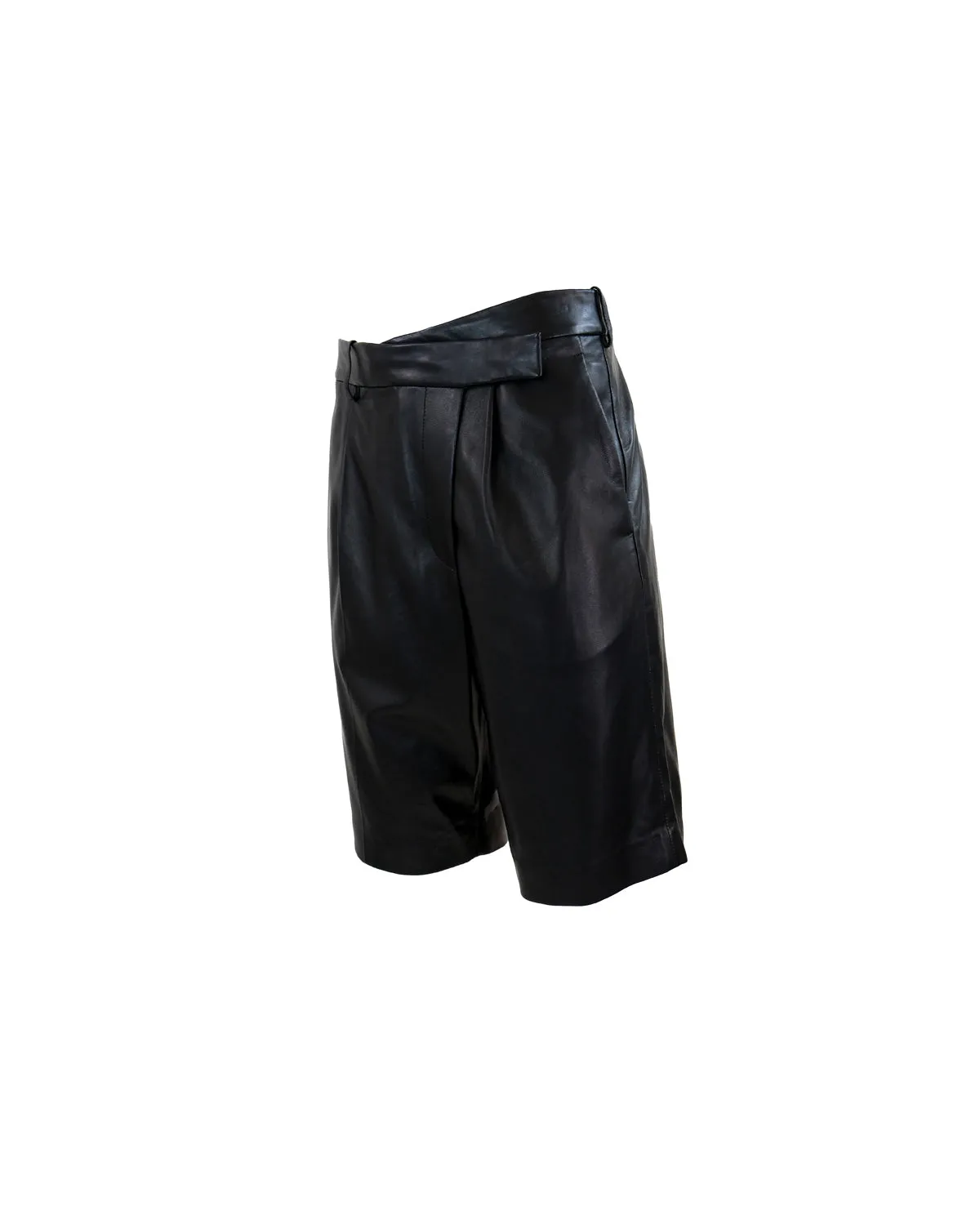 Leto Cross-Over Waist Bermuda Shorts