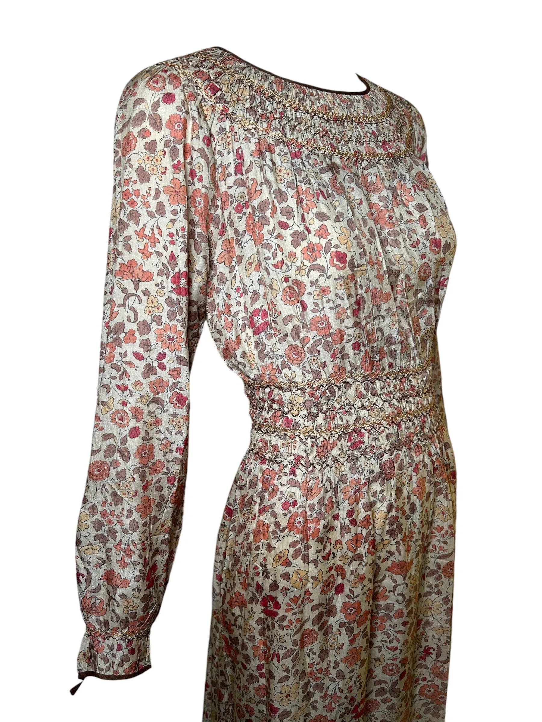 Liberty & Co of London 1930's Block Print Floral Dress