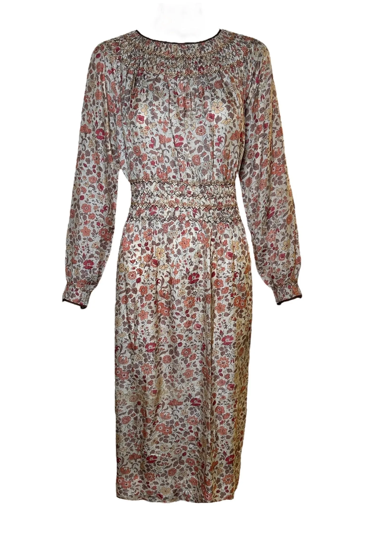 Liberty & Co of London 1930's Block Print Floral Dress