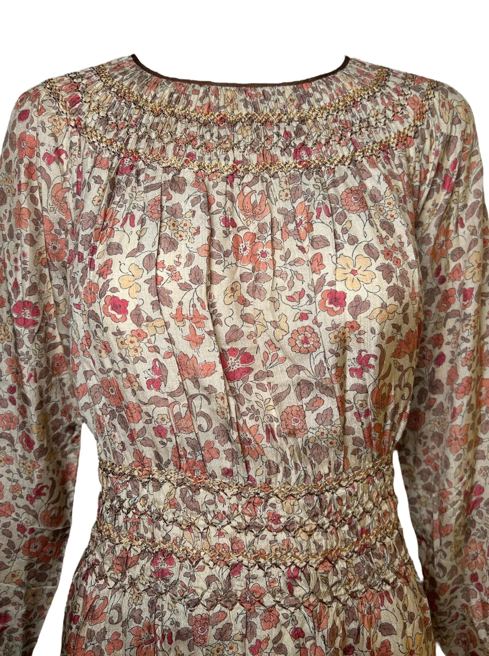 Liberty & Co of London 1930's Block Print Floral Dress