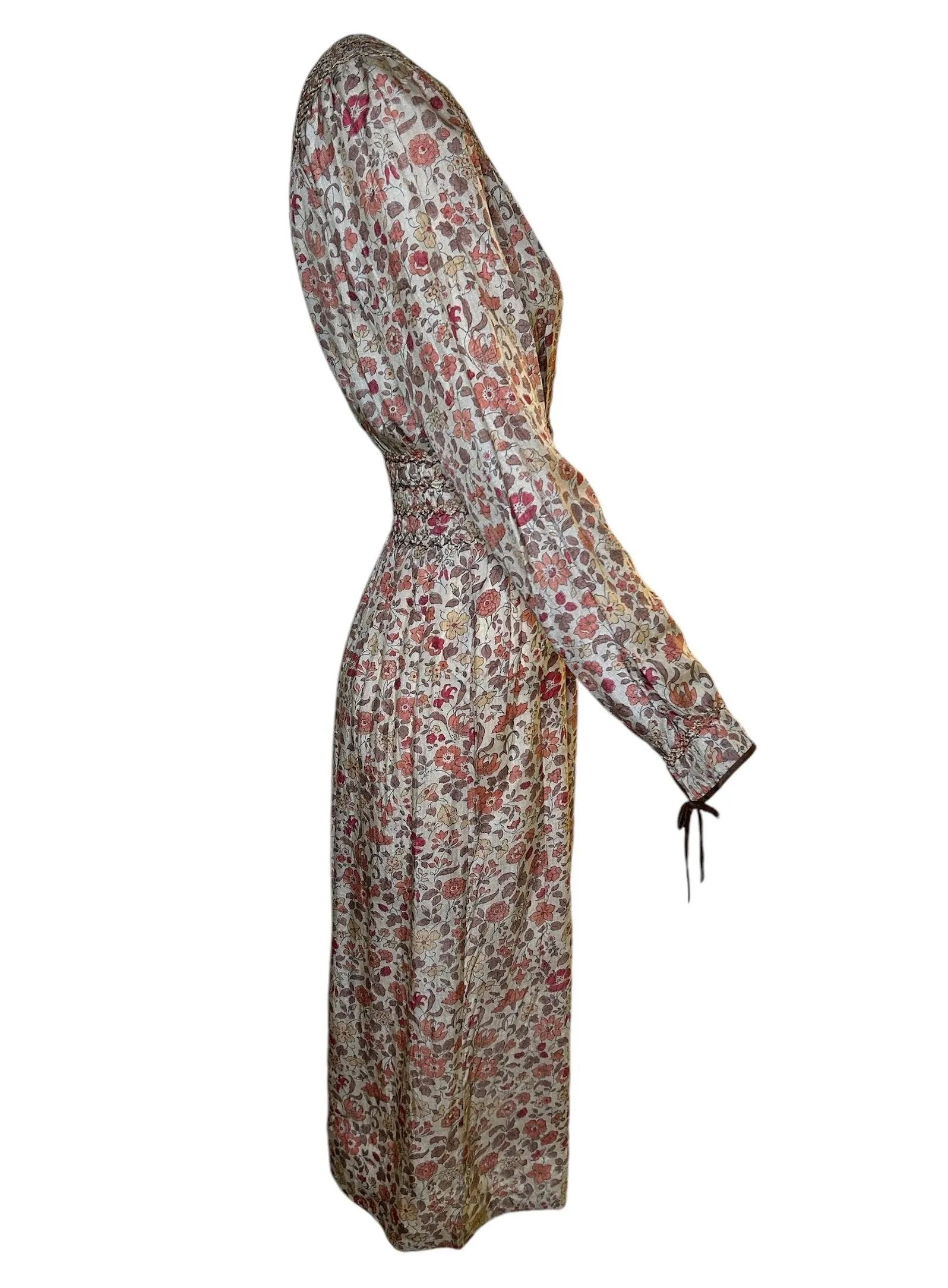 Liberty & Co of London 1930's Block Print Floral Dress