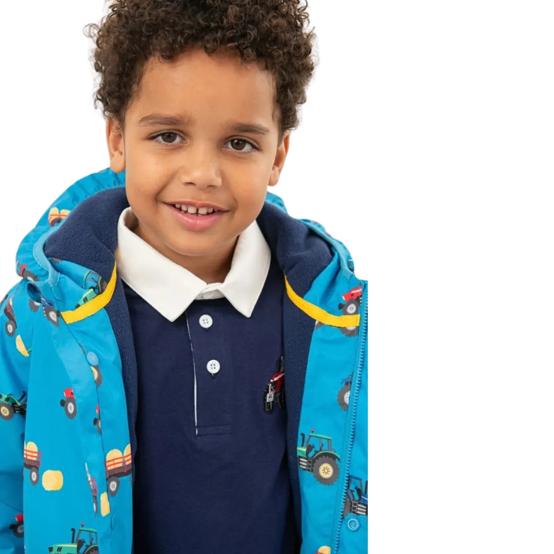 Lighthouse Boys Finlay Coat Navy Blue Tractor