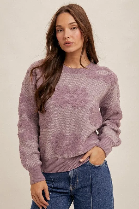 Lily Bell Floral Crew Neck Sweater