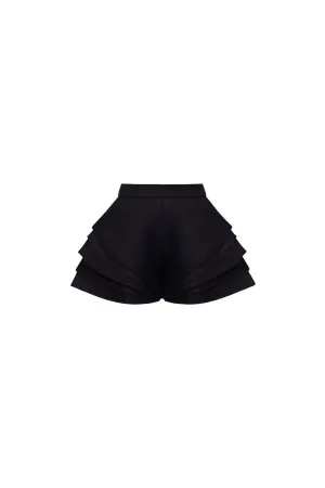 Luna Fit and Flare Layered Velvet Burlap Mini Shorts