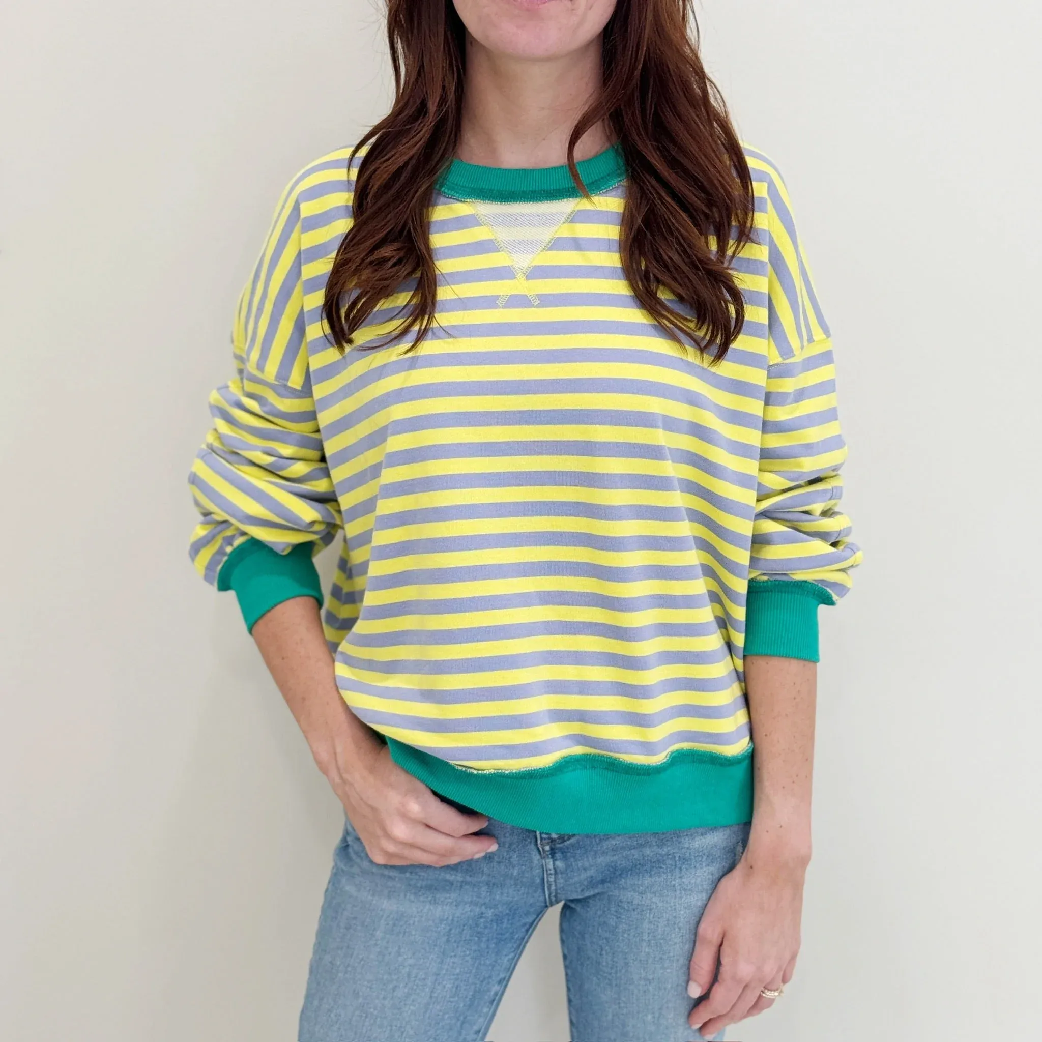 Mardi Pastel Stripe Crewneck