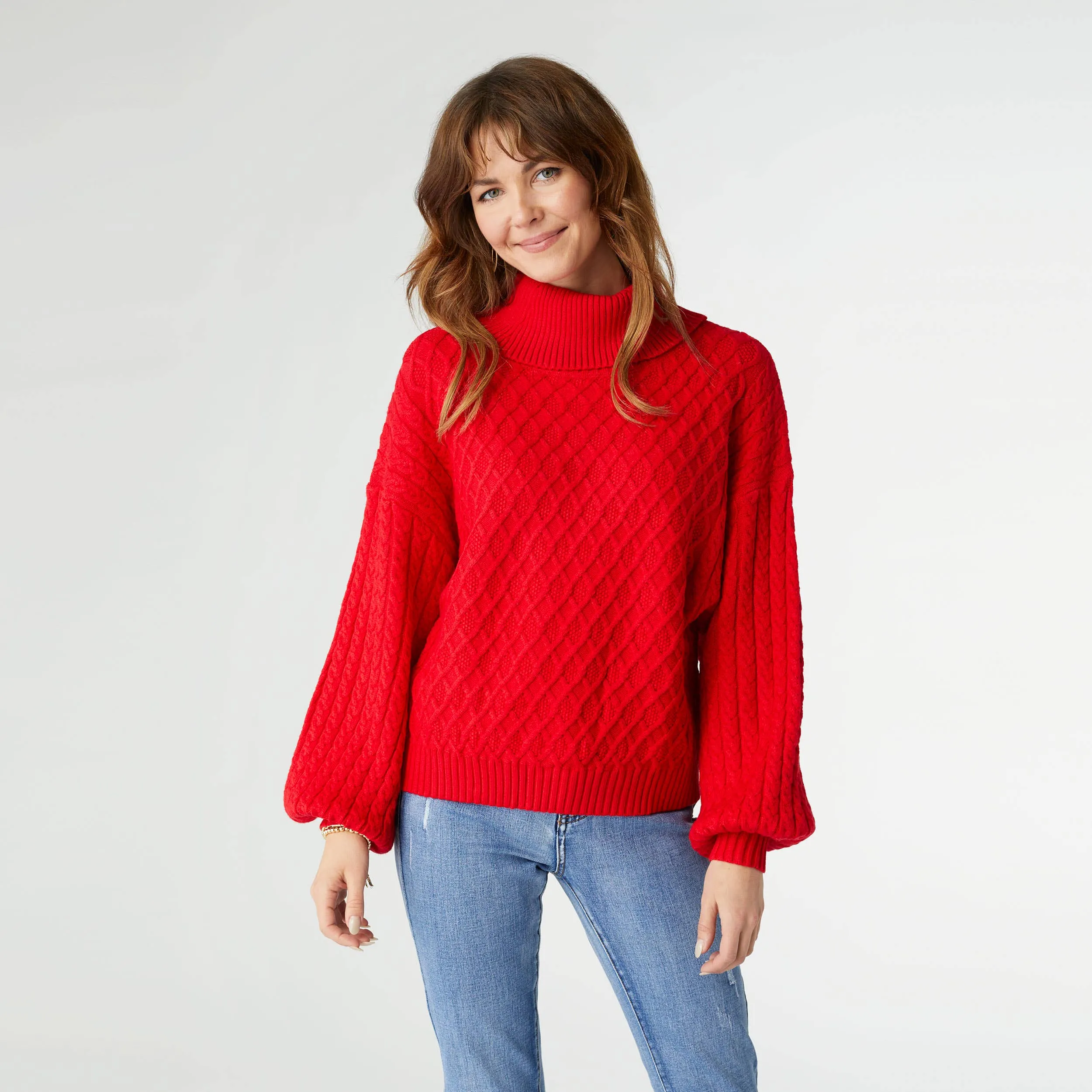 Maren Cable Knit Turtleneck Sweater