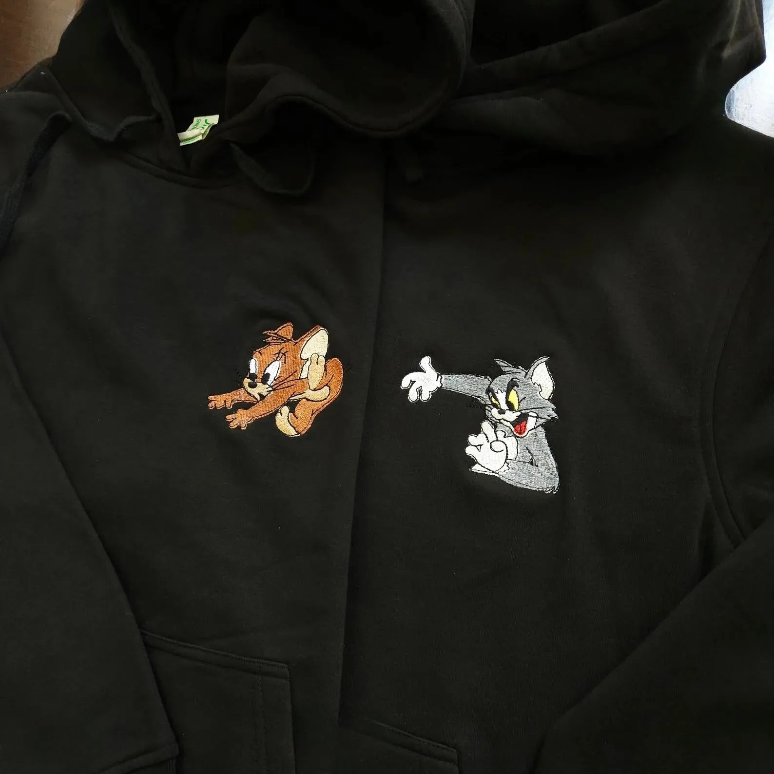 Matching Couple Hoodies - Tom & Jerry Custom Embroidered Couples Matching Hoodies