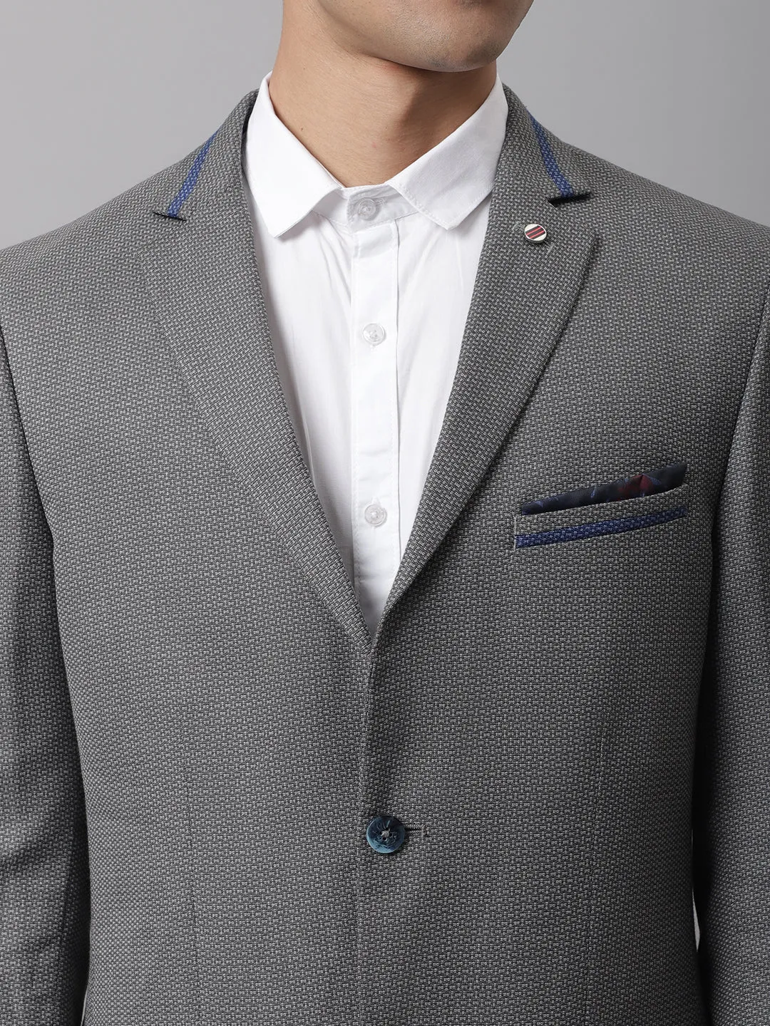 Men Grey Formal Blazer