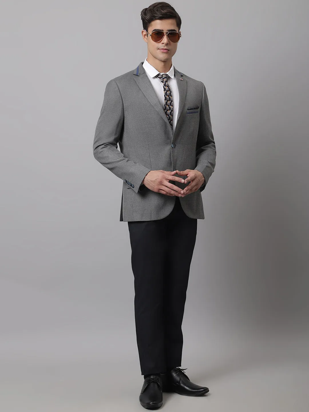 Men Grey Formal Blazer