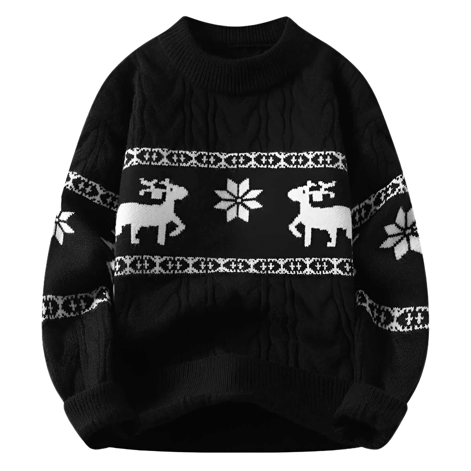 Men's Deer Christmas Jumpers High-End Luxury Cashmere Blend Sweaters Men Thick Warm Men's Sweaters