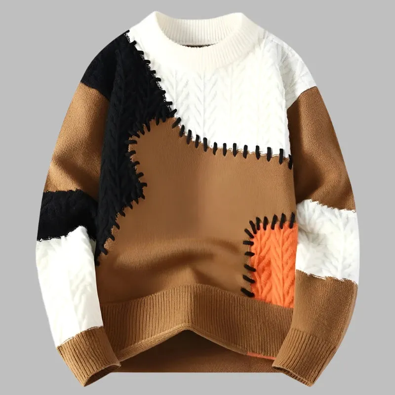 Men’s High-End Luxury Wool Sweater – Thick Warm Fall/Winter Harajuku Style Jumper