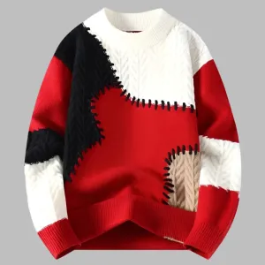 Men’s High-End Luxury Wool Sweater – Thick Warm Fall/Winter Harajuku Style Jumper