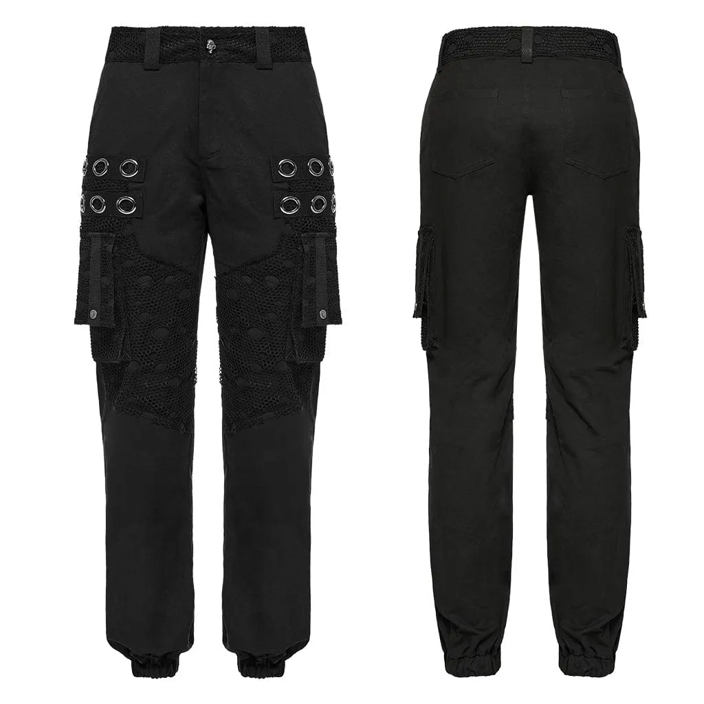 Men's Punk Big-pocket Splice Pants