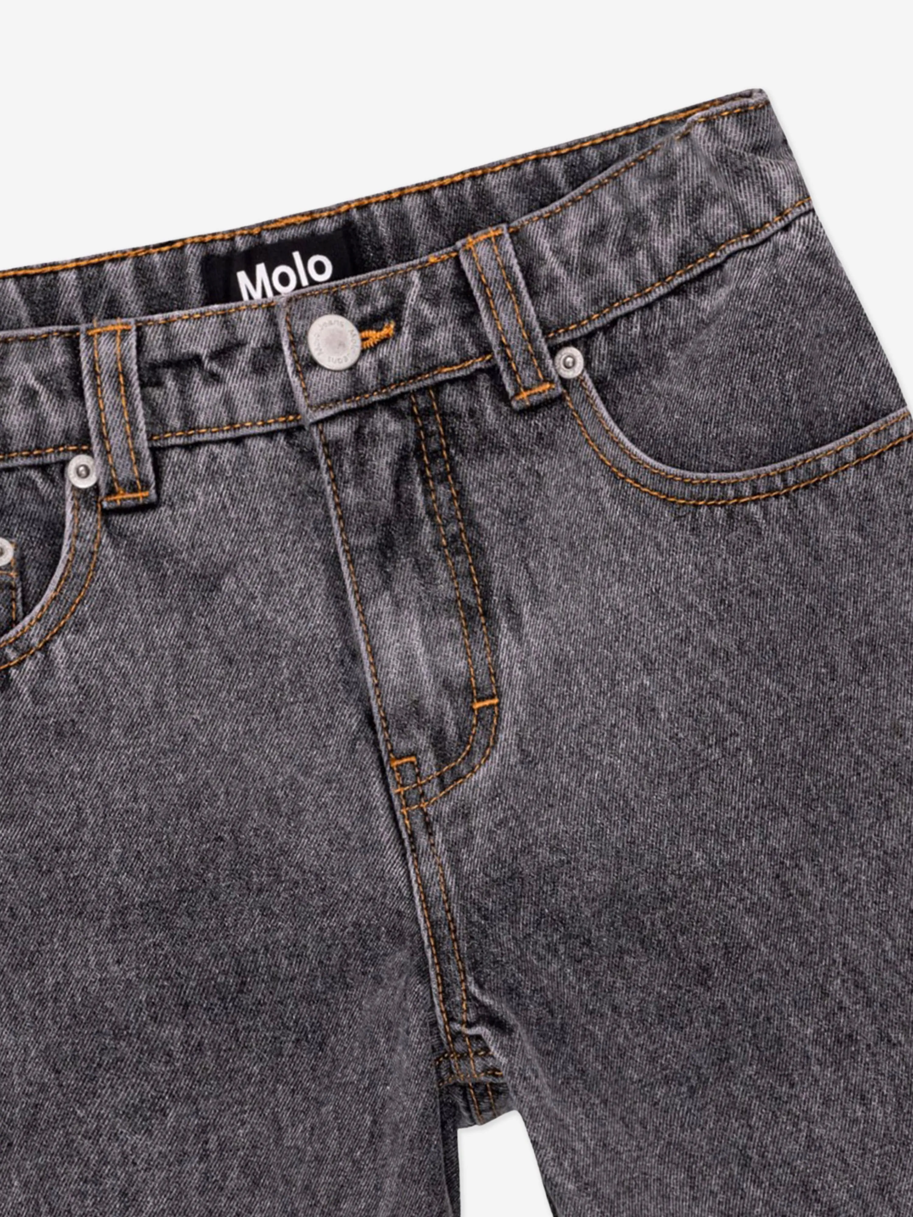 Molo Boys Washed Denim Shorts in Black